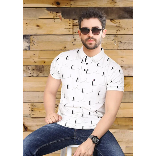 Men Printed Collar T-Shirt