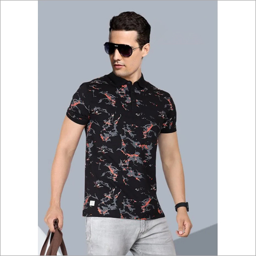 Men Collar Printed T-Shirt