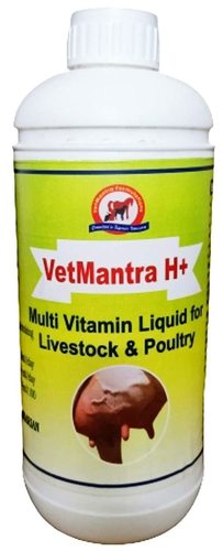 VetMantra H+ 1 LTR, Multivitamin, Vitamin H with Vitamin A, Vitamin D3, Vitamin E and Selenium Liquid Veterinary feed supplement