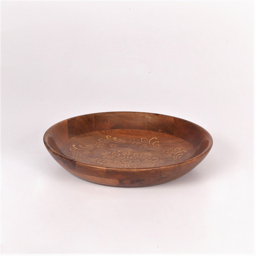 12 Mango Wood Bowl With Enamel