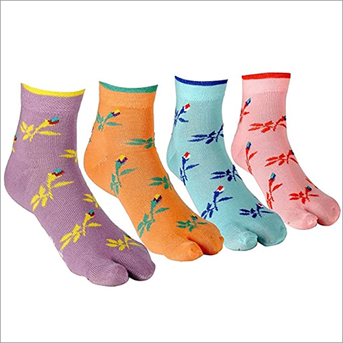 Womens Printed Thumb Socks - Cotton Blend, All Season Wear , Washable Design in Assorted Colors with Stylish Printed Patterns