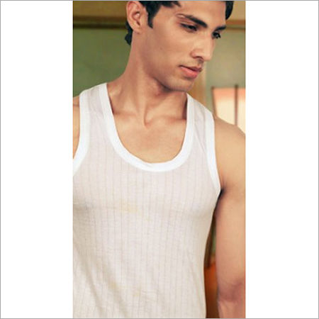 White Active Mens Cotton Vest