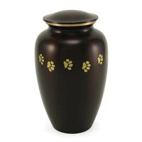 Best Friend Services Ottillie Paws Series Pet Urn for Dogs and Cat Ashes Hand Carved Brass Pet Cremation Urns 