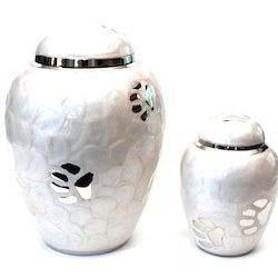 white pet urn