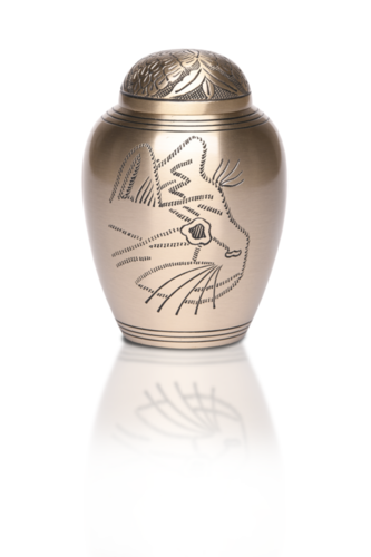 Pet Cat Urn - Brass, Size Options 3" to 10", Golden Polished Finish | Threaded Compartment, Unique Design