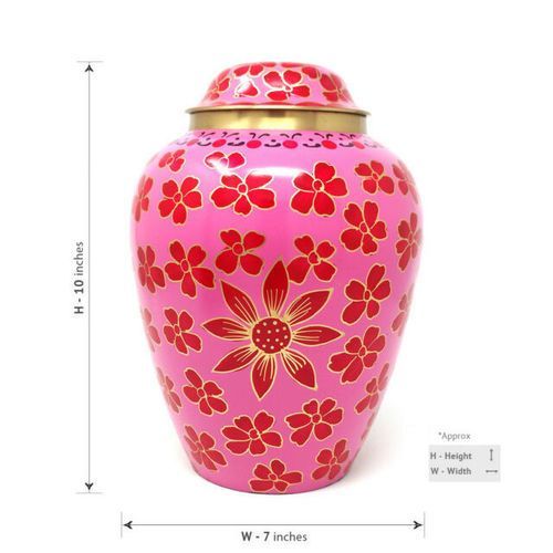 Pink & Golden Decorative Pet Urn