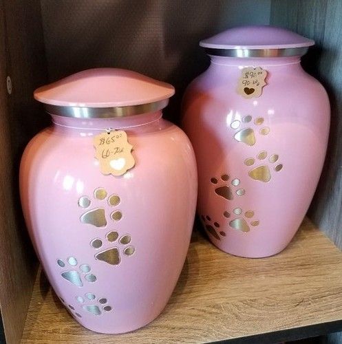 Pink pet urn sale