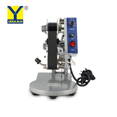 DY-8 Manual Hot Stamping Ribbon Date Batch Expiry Coding Printing Machine on Plastic Bags