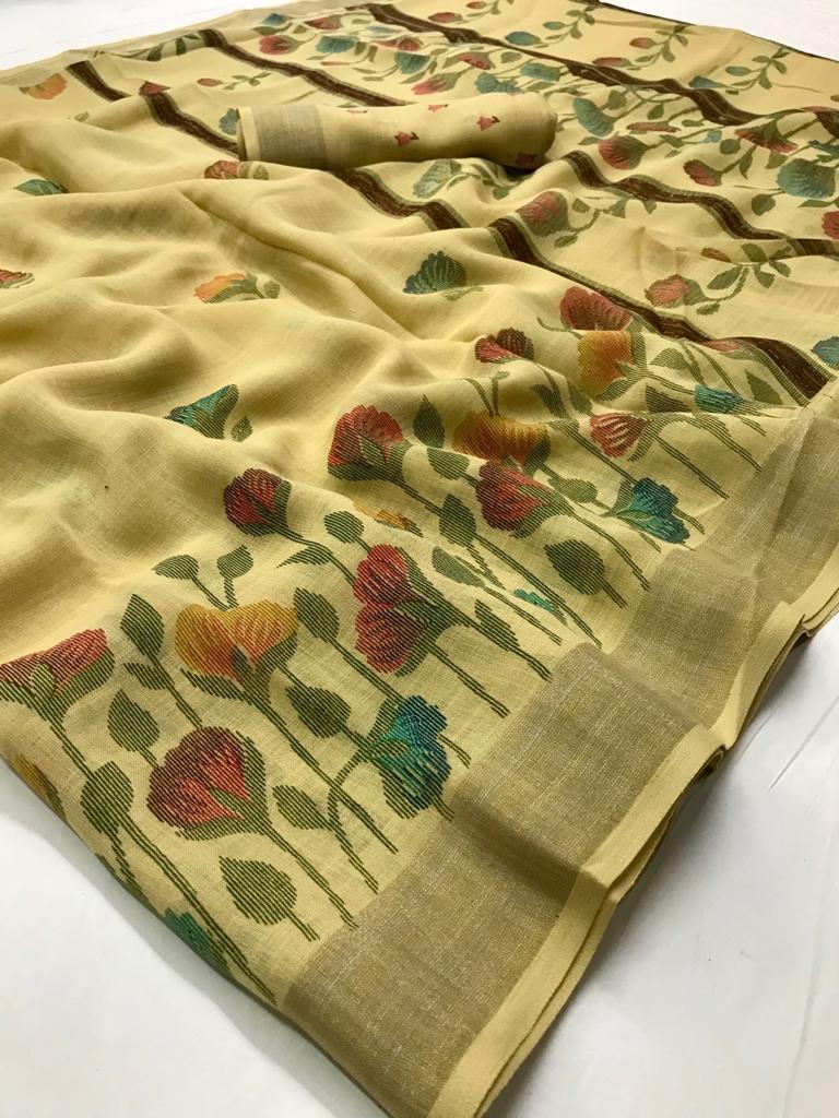 Linen Printed Sarees