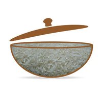 सामान्य लंबे दाने वाला हल्का उबला हुआ चावल