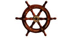 Wooden Ship Wheel With Brass Anchor 18 Inch