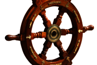 Wooden Ship Wheel With Brass Anchor 18 Inch