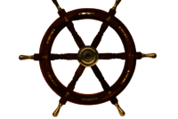 18 Inch Wooden Ship Wheel With Brass Handle And Brass Anchor