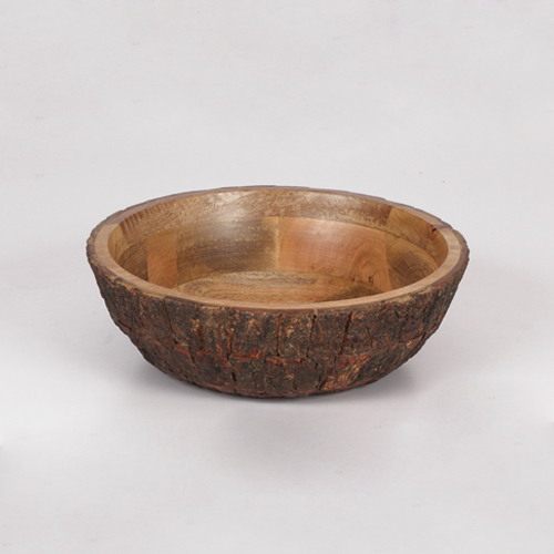12.25 Mango Wooden Bowl With Bark
