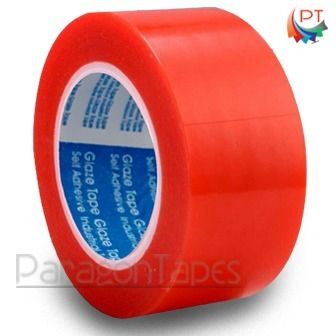 Double Sided Strong Gumming Polyester Tape - Color: Red