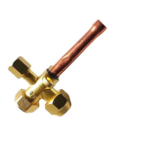 Brass Split Ac Valve - Color: Golden