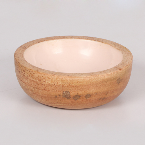 4.50'' Mango Wood Bowl With Enamel
