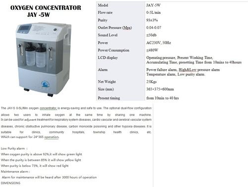 Oxygen Concentrator Dual Flow