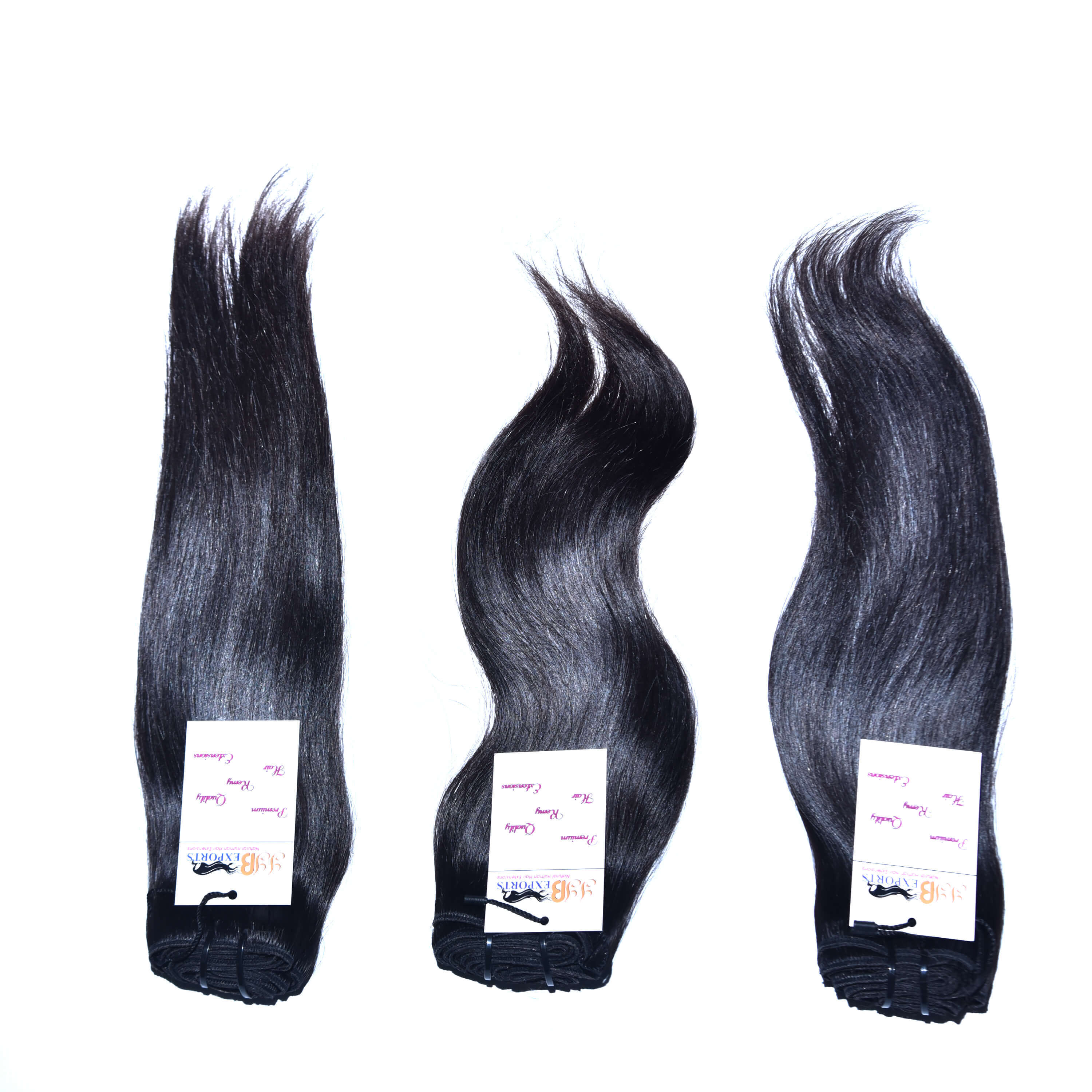 Natural Raw Virgin Unprocessed Mink Indian Machine Double Wefted Straight Hair Extension