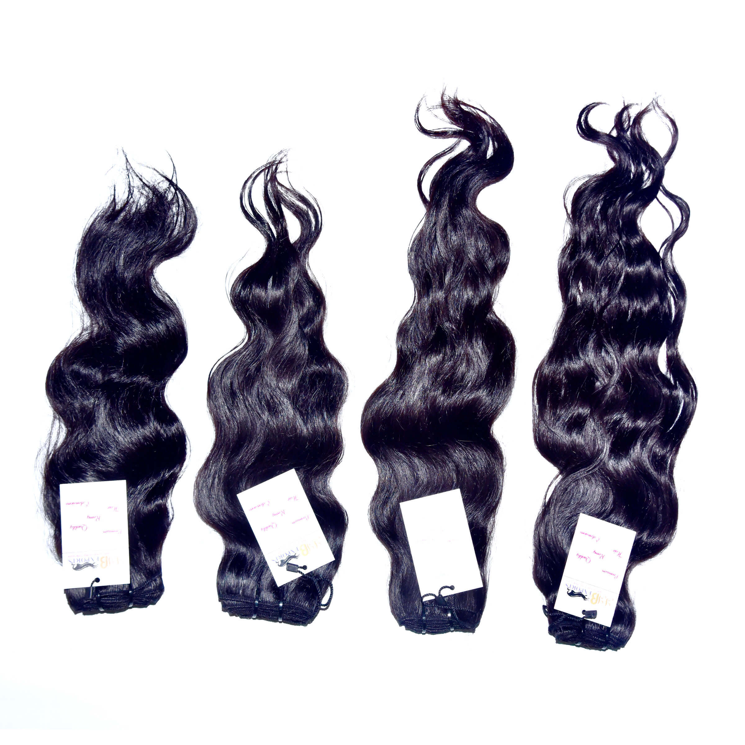 High Quality Natural Raw Virgin Unprocessed Mink Double Weft Wavy Hair Bundles
