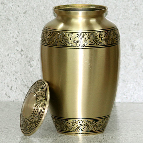 Classic Three Bands Gold Cremation Urn