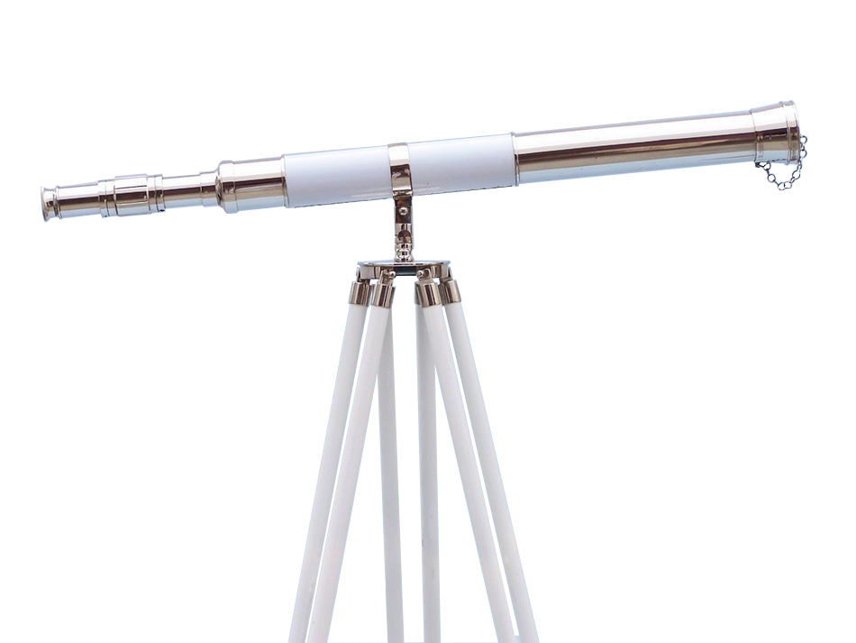 Admiral Floor Standing Chrome Brass Telescope