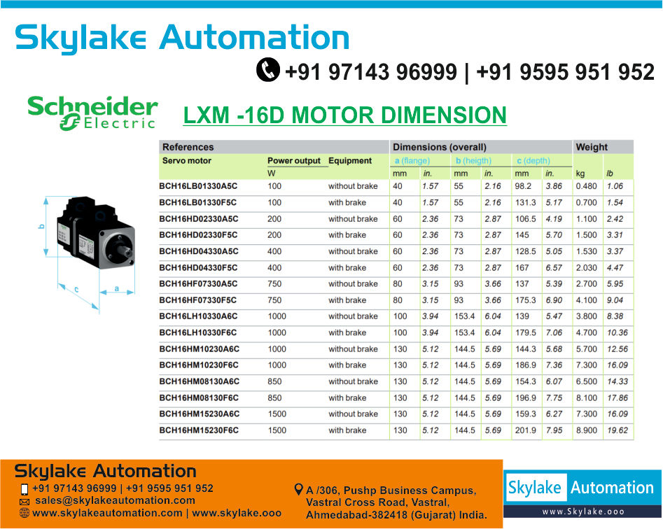 Lexium 16 Servo Motor Bch16hd04330a5c - 400 Watt