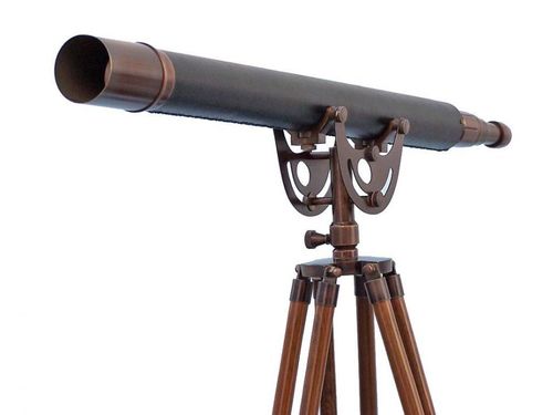 Floor Standing Antique Copper with Leather Anchor master Telescope