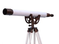 Floor Standing Antique Copper With White Leather Anchor master Telescope