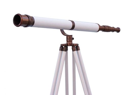 Antique Copper With White Leather Galileo Telescope