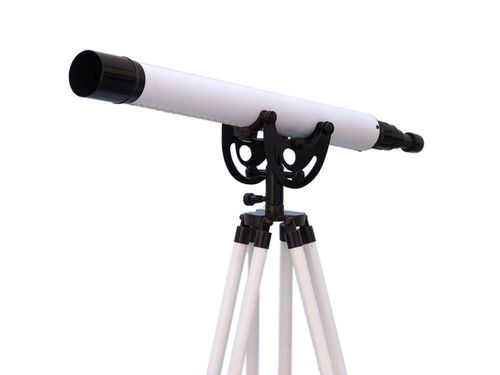 Floor Standing Oil-Rubbed Bronze-White Leather Anchor master Telescope