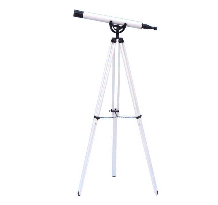 Floor Standing Oil-Rubbed Bronze-White Leather Anchor master Telescope