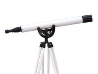 Floor Standing Oil-Rubbed Bronze-White Leather Anchor master Telescope