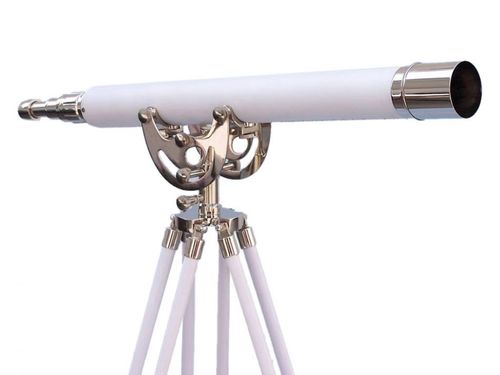 Floor Standing Chrome With White Leather Anchor master Telescope