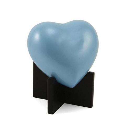 Polishing Sky Blue Heart Keepsake Urn