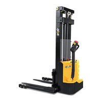 1500kg 1.5 ton Capacity Economical Walkie Semi Electric Stacker With Adjustable Forks