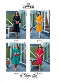 Dry Cleaning Mayurika Vol 2 Ladies Wear Rayon Viscose Two Tone Kurtis