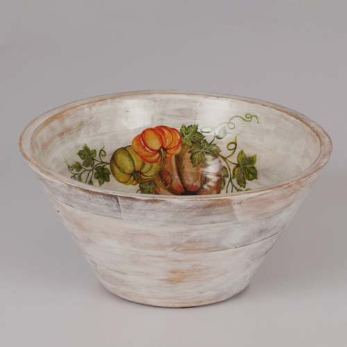 8.50 White Wash Mango Wooden Bowl