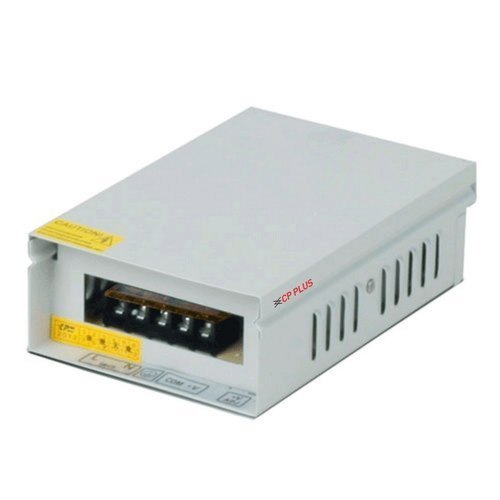 CP PLUS Metal Case Power Supply - 12V DC 120W 180~264VAC Input 0~10A Output White Weather Proof 187x103x52mm Dimensions 1 Year Warranty