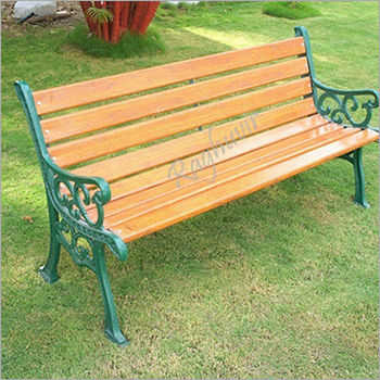 Wooden Plank CI Garden Bench