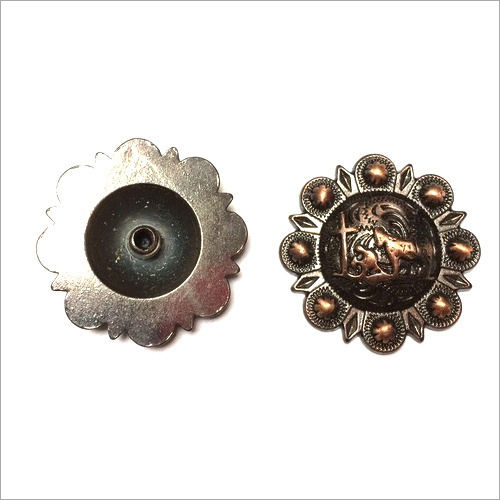 Color Coated Metal Conchos - MS Material, 40 gm Weight, Rigid Hardness | Available in Different Sizes for Bag Usage