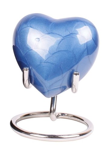 Silver Brass Nickel Heart Keepsake Urn