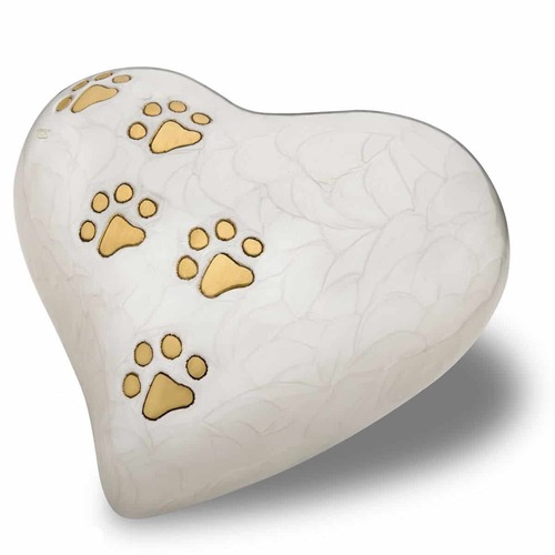 Polishing White Pet Heart Urn