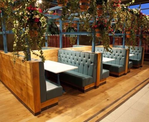 Restaurant sofas and table
