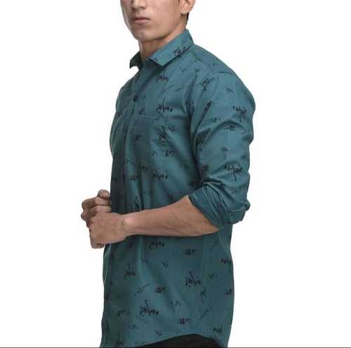 Formal Shirt - Cotton Blend, M-XXL | Classic Collar, Stylish Design, Teal Color, Slim Fit, Long Sleeve, Durable and Comfortable