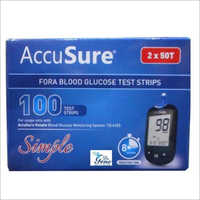 100 Strips For Accusure Simple Blood Glucose Monitor