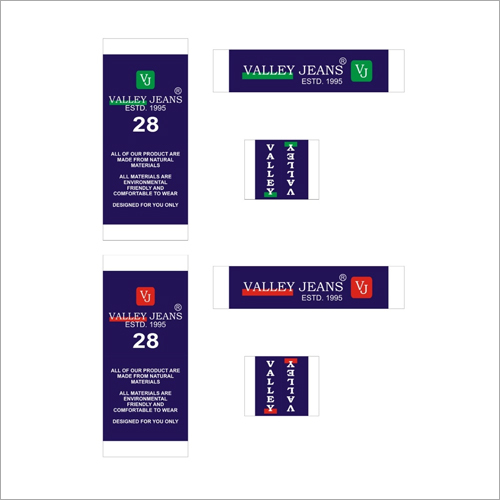 Printed Jeans Labels - Customized Polyester Cloth, Multicolor Rectangle Shape with Branding Use