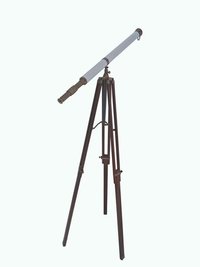 Floor Standing Antique Brass with Leather master Telescope and wood stand