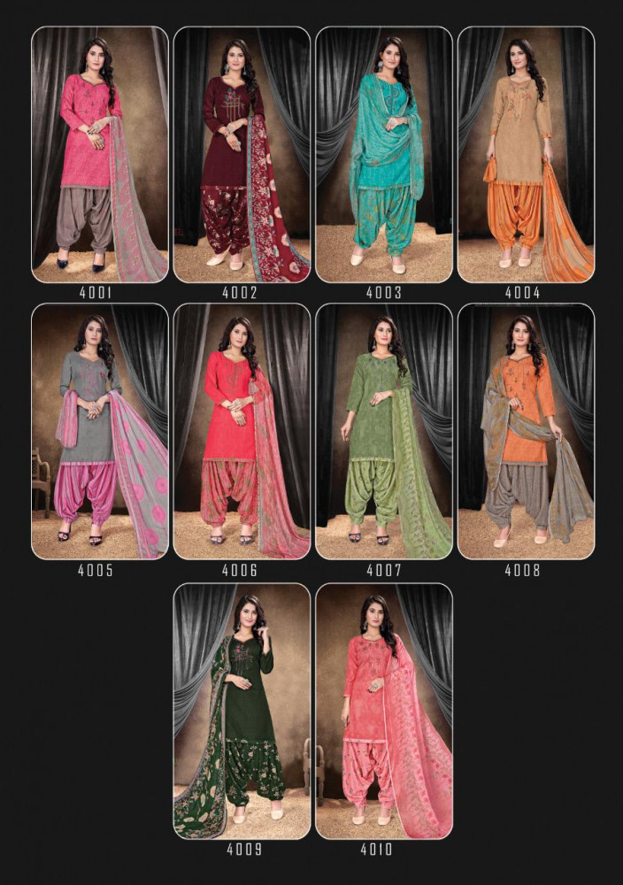 Priya Vol-4 Heavy Indonasian Cotton Nagative Print With Fancy Gala Work Suits Catalog