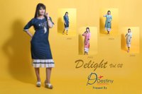 Destiny International Delight Vol-2 Rayon Rich Look Art Hand Work Kurti Catalog